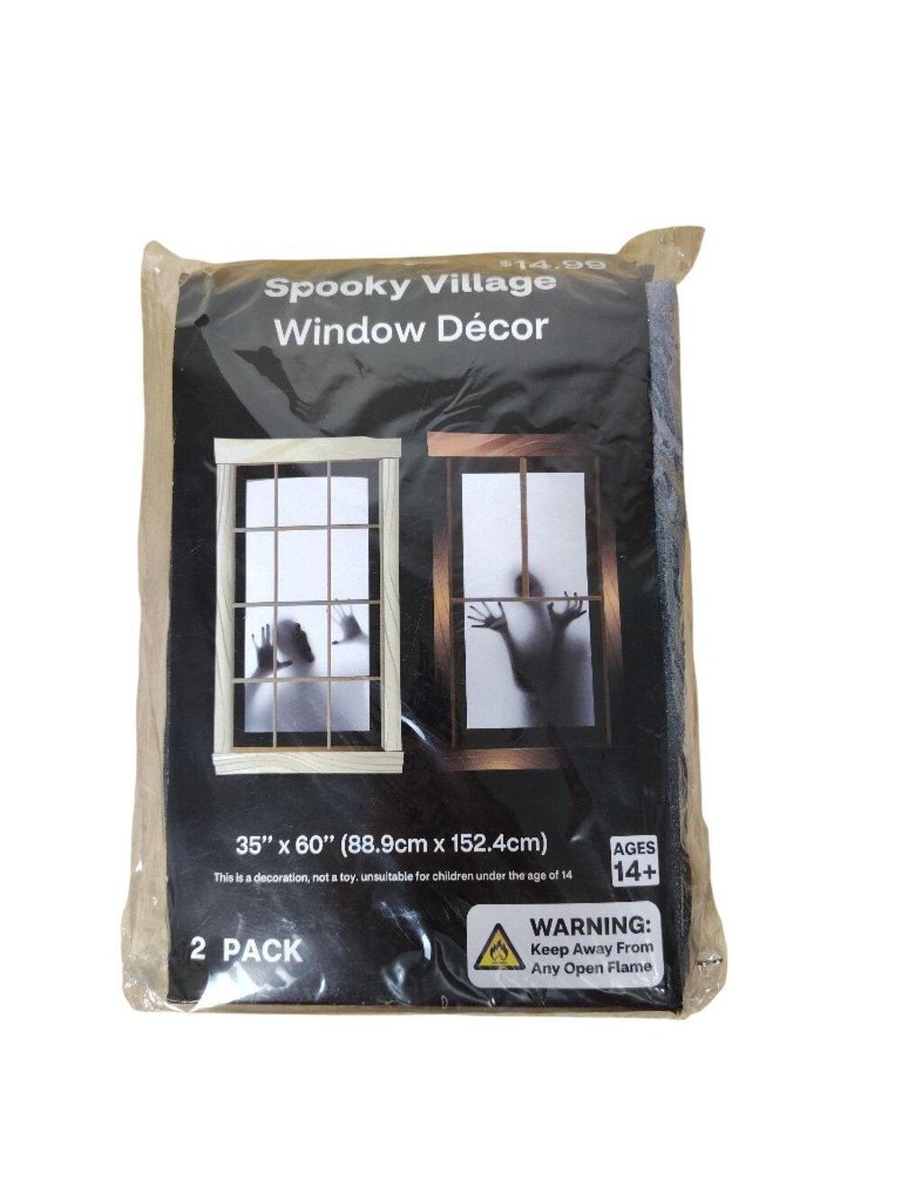 Spooky Village Halloween Window Decor 2 Pack 35x60 Monster Plastic Cover NWT
